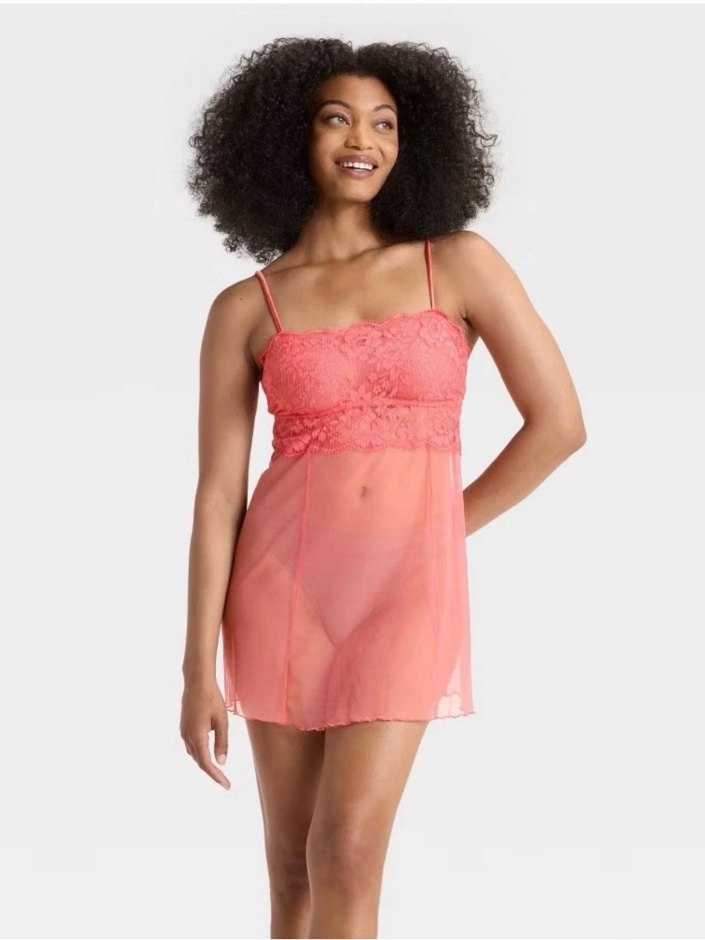 Auden Women's Straight Neck Lingerie
Babydoll Slip Dress - Medium